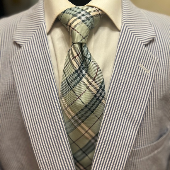 Alan Flusser Sport Coat Blazer Jacket Blue and White Striped Men 48R - Picture 9 of 15